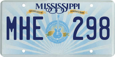 MS license plate MHE298