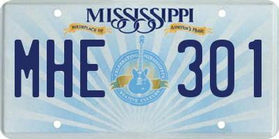MS license plate MHE301