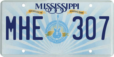 MS license plate MHE307