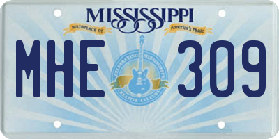 MS license plate MHE309
