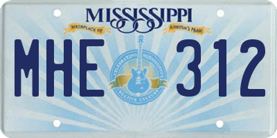 MS license plate MHE312