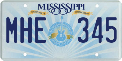 MS license plate MHE345