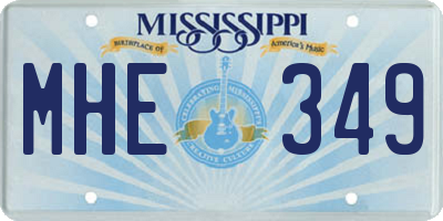 MS license plate MHE349
