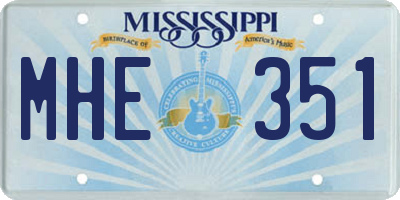 MS license plate MHE351