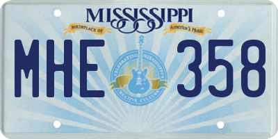 MS license plate MHE358