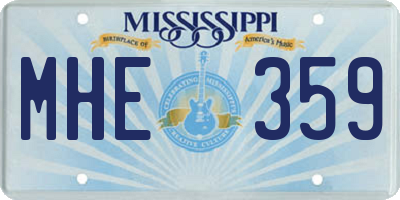 MS license plate MHE359