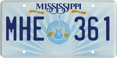 MS license plate MHE361