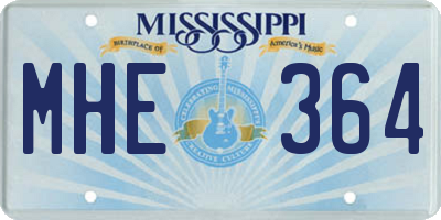 MS license plate MHE364