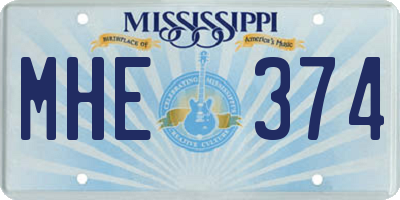 MS license plate MHE374