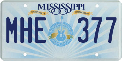 MS license plate MHE377
