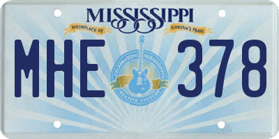 MS license plate MHE378