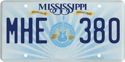 MS license plate MHE380