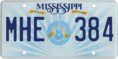MS license plate MHE384