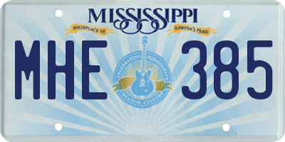 MS license plate MHE385