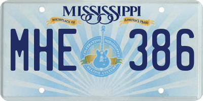 MS license plate MHE386