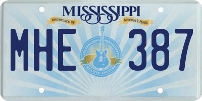 MS license plate MHE387