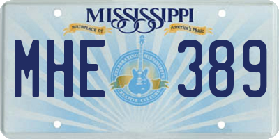 MS license plate MHE389
