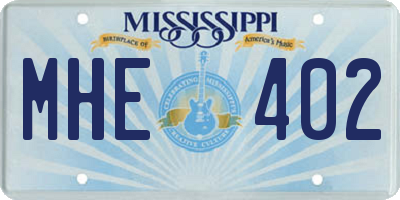 MS license plate MHE402