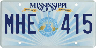 MS license plate MHE415