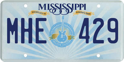 MS license plate MHE429
