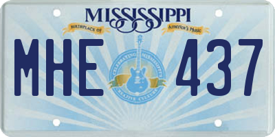 MS license plate MHE437
