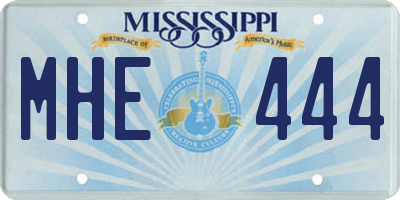 MS license plate MHE444