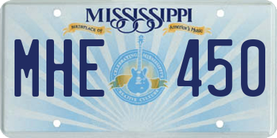 MS license plate MHE450