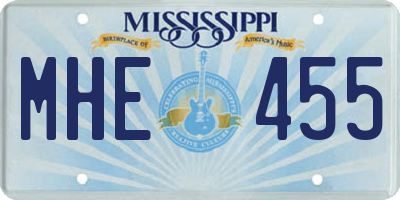 MS license plate MHE455