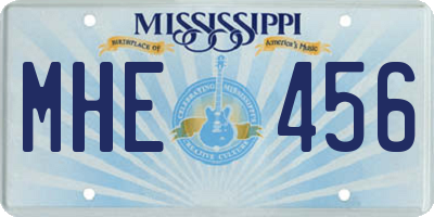 MS license plate MHE456