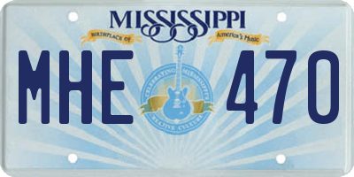 MS license plate MHE470