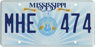 MS license plate MHE474