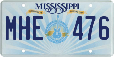 MS license plate MHE476