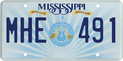 MS license plate MHE491