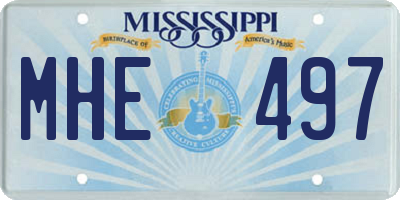 MS license plate MHE497