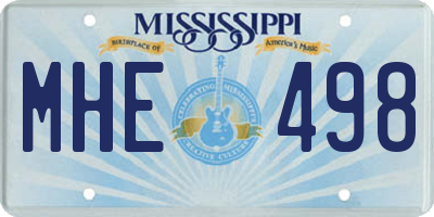 MS license plate MHE498
