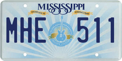 MS license plate MHE511