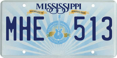 MS license plate MHE513