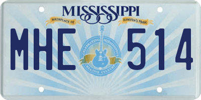 MS license plate MHE514