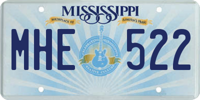 MS license plate MHE522