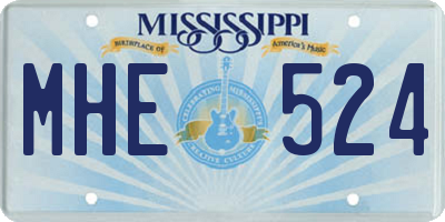 MS license plate MHE524