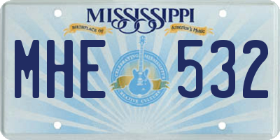 MS license plate MHE532