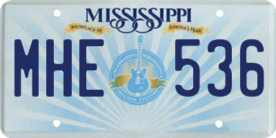MS license plate MHE536