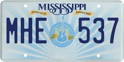 MS license plate MHE537