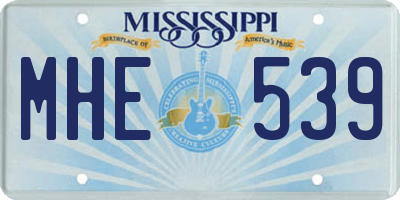 MS license plate MHE539
