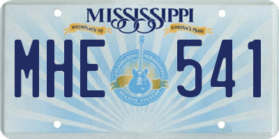 MS license plate MHE541