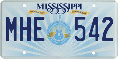 MS license plate MHE542