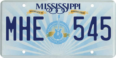 MS license plate MHE545