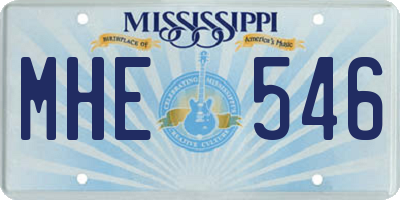 MS license plate MHE546