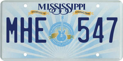 MS license plate MHE547
