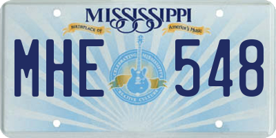 MS license plate MHE548